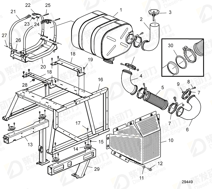 volvo penta Bracket 22642909 Drawing